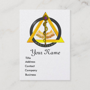 DREHUNG DES ASCLEPIUS-ZAHNSCHUTZGOLDMONOGRAMM VISITENKARTE