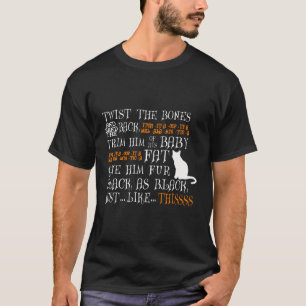 Drehung Die Knochen bannen den hinteren Halloween- T-Shirt