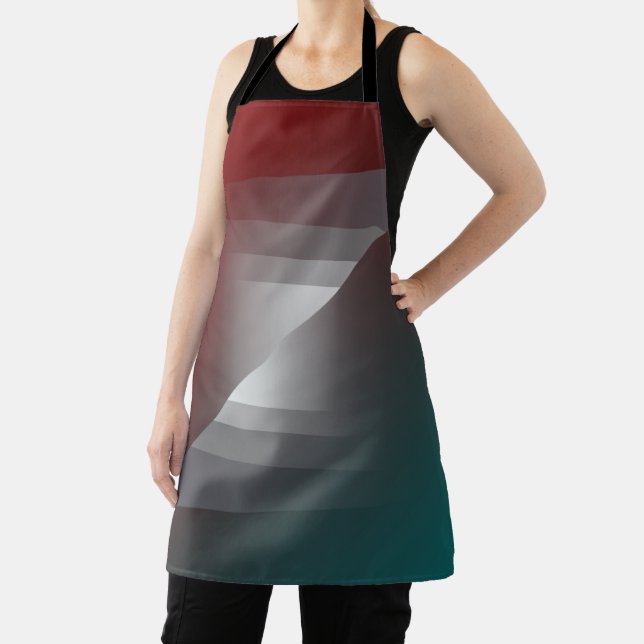 Drehung grau auf aquamariner Bordeaux Schürze (InSitu)