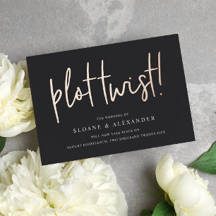 Drehung Moderne Foil Wedding Date Change Card Folieneinladung