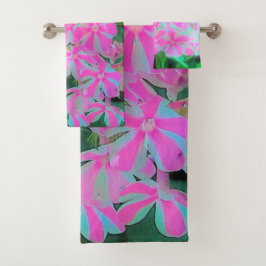Drehung Phlox (Pink und Weiß) Badhandtuch Set