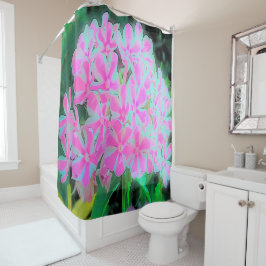 Drehung Phlox (Pink und Weiß) Duschvorhang