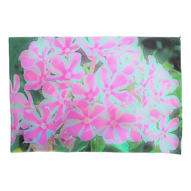 Drehung Phlox (Pink und Weiß) Kissenbezug (Vorderseite)