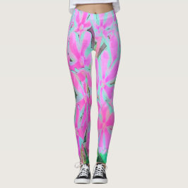 Drehung Phlox (Pink und Weiß) Leggings