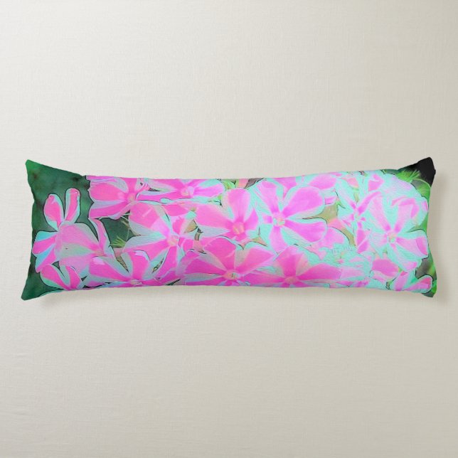 Drehung Phlox (Pink und Weiß) Seitenschläferkissen (Vorderseite)