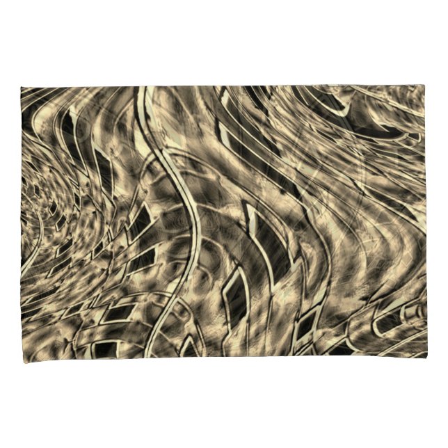 Drehung spiegelt einen kräftigen Beige- oder Khaki Kissenbezug (Vorderseite-Rechts)