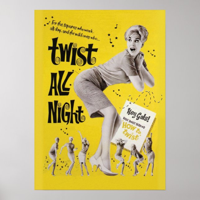 Drehung The All Night Dance Party der 60er Jahre Poster (Vorne)