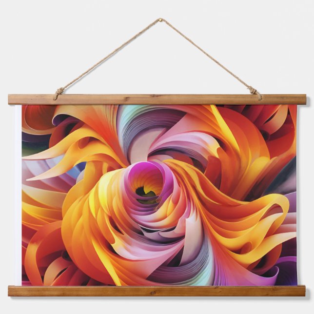 Drehung und Drehungen Wandteppich Mit Holzrahmen (Vorne)