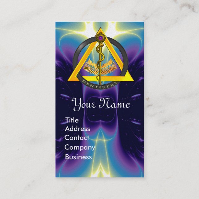 DREHUNG VON ASCLEPIUS DENTIST DENTISTRY MONOGRAM P VISITENKARTE (Vorderseite)