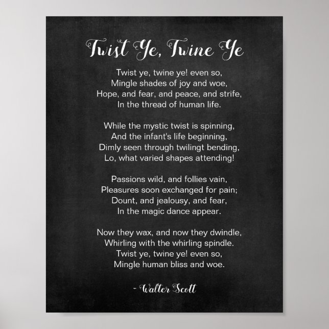 Drehung Ye Twine Ye Black and White Poster (Vorne)