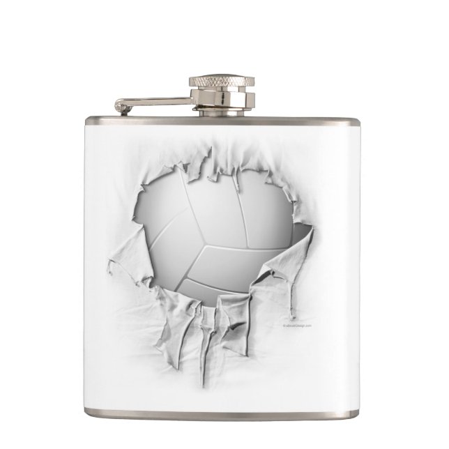 Drehvolleyball-Flasche Flachmann (Vorderseite)