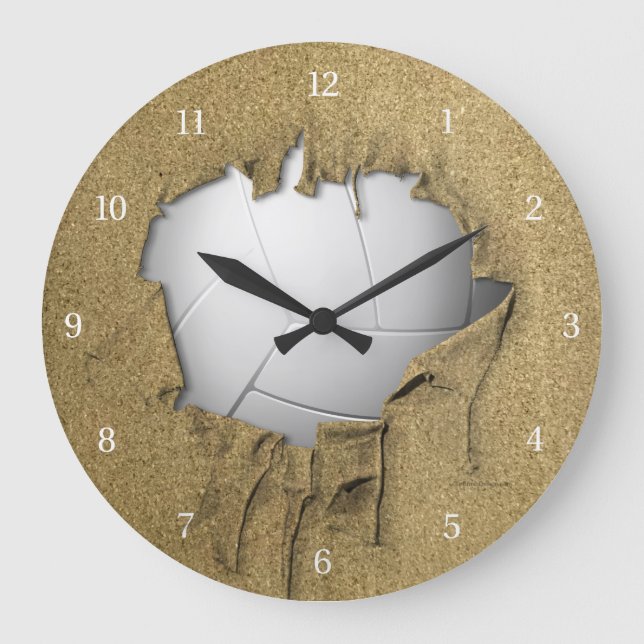 Drehvolleyball-Uhr Große Wanduhr (Vorderseite)