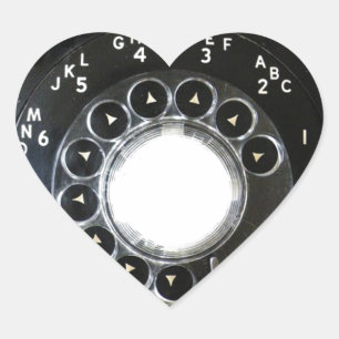 Drehwählscheibentelefon Herz-Aufkleber
