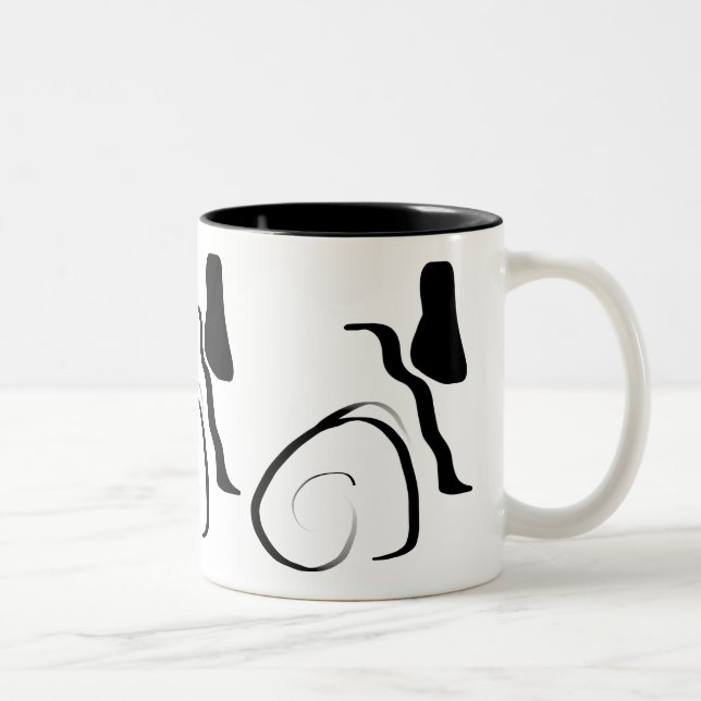 Drehzyklus: Abstrakt Schwarz/Weiß Zweifarbige Tasse (Rechts)