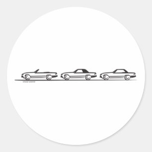 Drei 107 SL Runder Aufkleber