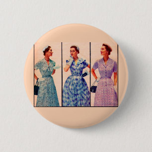 drei 1953 Kleider - Vintage Kleidung Button
