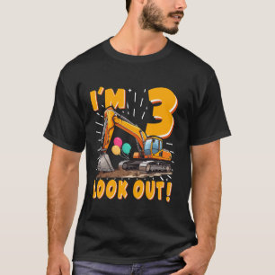 Drei 3. Geburtstag Junge Bau 3 Yen T-Shirt