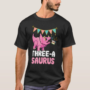 Drei A Saurus Dinosaurier Niedlich Kiddo Tricerato T-Shirt