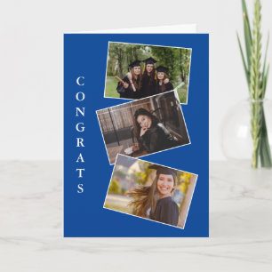 Drei Abschluss Foto Gratulationen Blue Card Karte