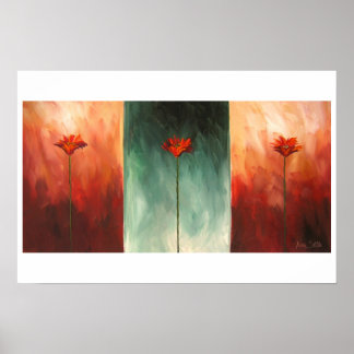Drei Abstrakte Poppies Poster