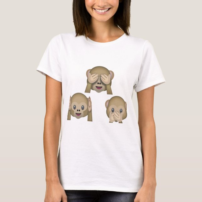 Drei Affe Emoji T-Shirt (Vorderseite)