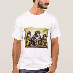 Drei Affen, die einen Banana-T - Shirt halten