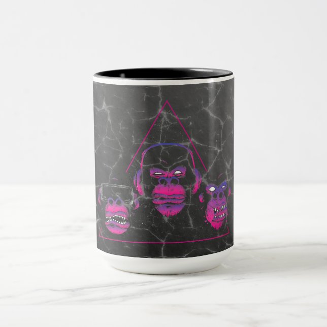 Drei Affen Video Gaming Design Tasse (Zentrum)