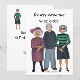 Drei ältere Frauen, gemalt von ©️ TRFORSMAN Party Einladung
