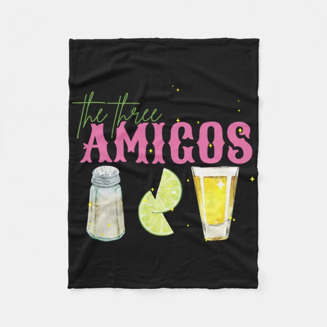 Drei Amigos Limones Salz Tequila Funny Cinco De Fleecedecke (Vorderseite)