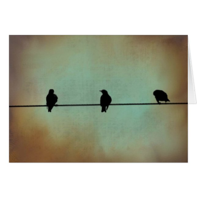Drei Amsel-Karte (Vorderseite (Horizontal))