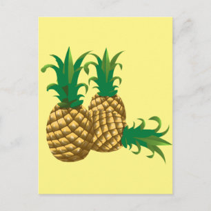 drei Ananas Obst Postkarte