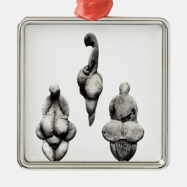 Drei Ansichten einer "Venus" Statuette Silbernes Ornament (Vorne)