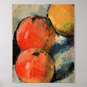 Drei Äpfel, Stillleben Gemälde von Paul Cezanne Poster
