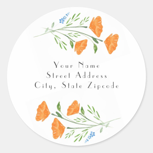 Drei Aquarellfarben-Pflaumen Bouquet-Etiketten Runder Aufkleber (Vorderseite)