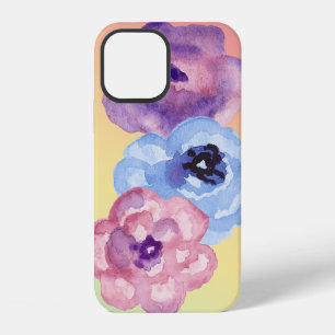 Drei Aquarellrosen auf pastellfarbenem Gradient iPhone 12 Hülle