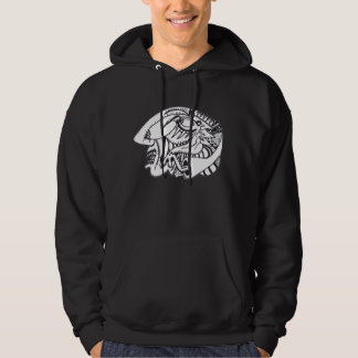 Drei Aspekte Tuschezeichnung Hoodie