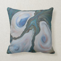 "Drei Austern" - Pillow 20" Quadrat