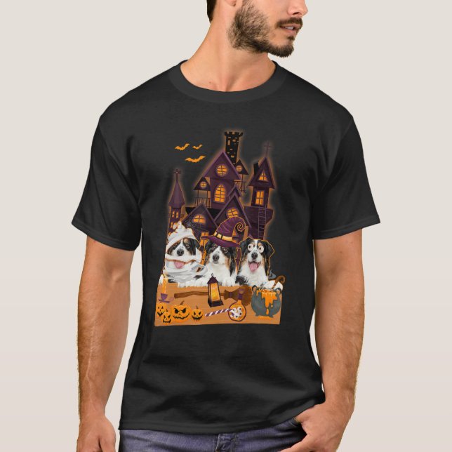 Drei australische Schäferhunde Hexe Beängstigend M T-Shirt (Vorderseite)
