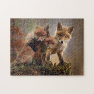 Drei Baby Red Foxes Puzzle