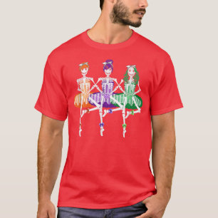 Drei Ballett-Skelett-Tänzer Lustiges Halloween-Kos T-Shirt