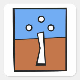 DREI BALLKROSS QUADRATISCHER AUFKLEBER