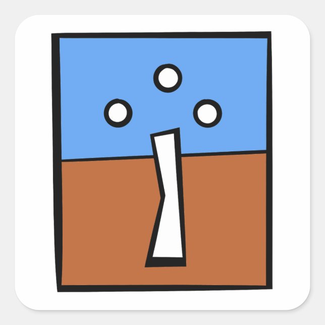 DREI BALLKROSS QUADRATISCHER AUFKLEBER (Vorderseite)