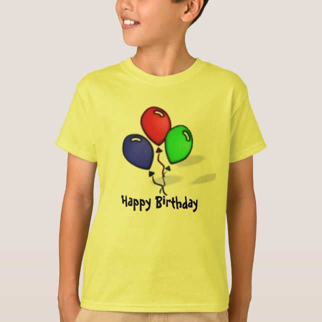 Drei Ballon-alles Gute zum Geburtstag T-Shirt (Vorderseite)