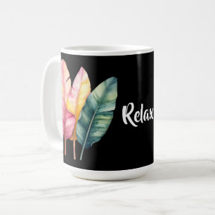 Drei Bananen Blätter in Pastellfarben  Kaffeetasse