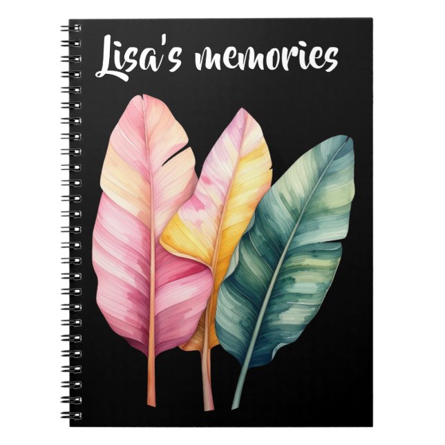 Drei Bananen Blätter in Pastellfarben  Notizblock (Vorderseite)