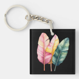 Drei Bananen Blätter in Pastellfarben  Schlüsselanhänger