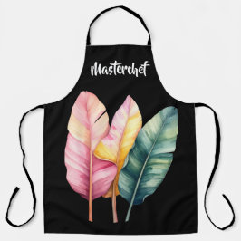 Drei Bananen Blätter in Pastellfarben  Schürze