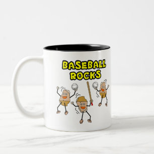 Drei Baseball-Steine Zweifarbige Tasse