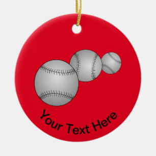 Drei Baseballs Keramik Ornament