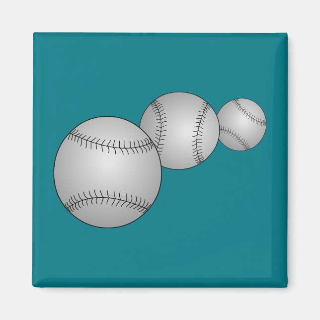 Drei Baseballs Magnet (Vorne)